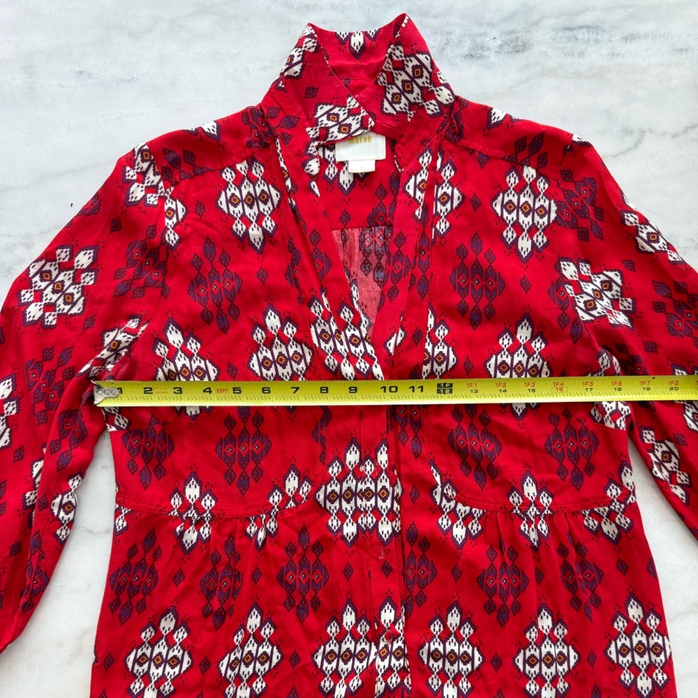 Anthropologie Maeve Floral Button Down Blouse Boho Lightweight Women Size 6 - Picture 13 of 14